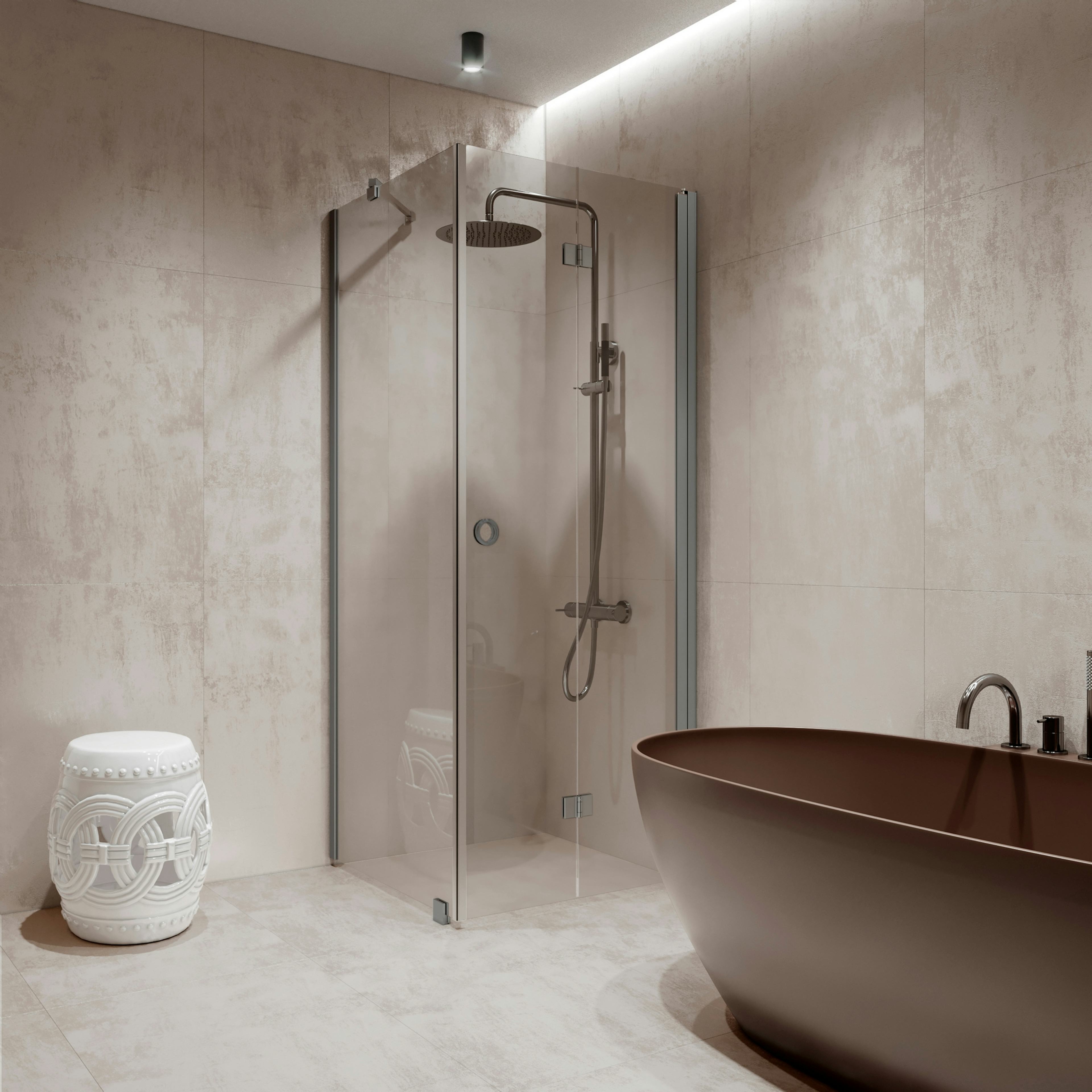 Duschhörn Hietakari Forma 369 Fast Vägg och Vikbar Dörr