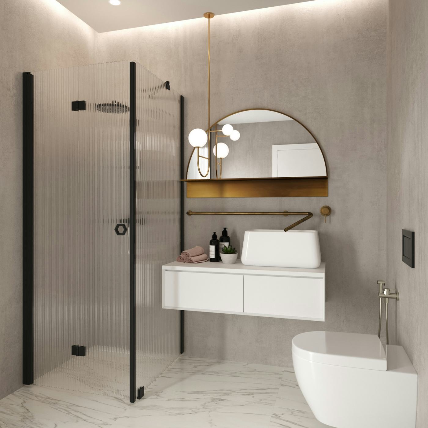 Duschhörn Hietakari Forma 369 Fast Vägg och Vikbar Dörr