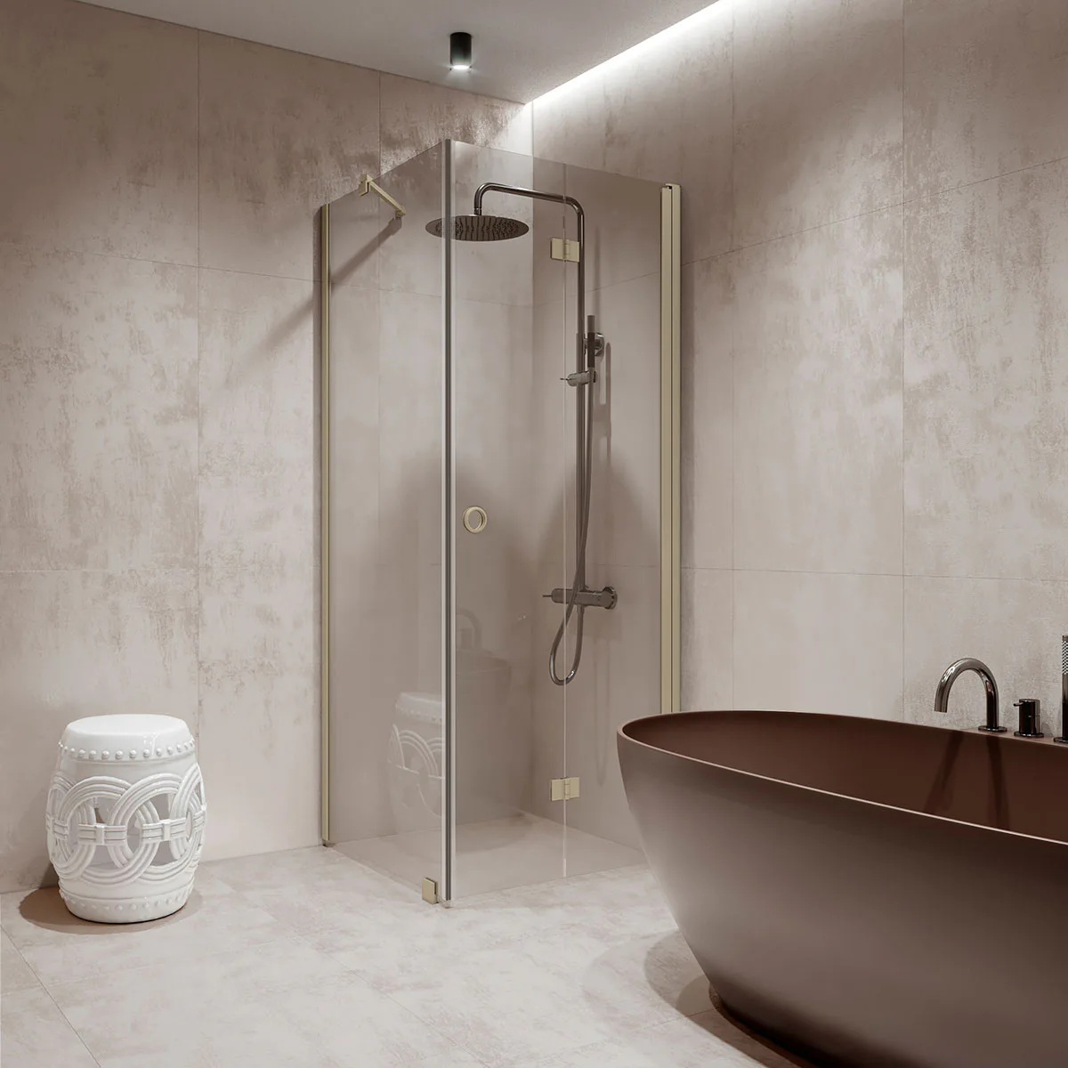 Duschhörn Hietakari Forma 369 Fast Vägg och Vikbar Dörr