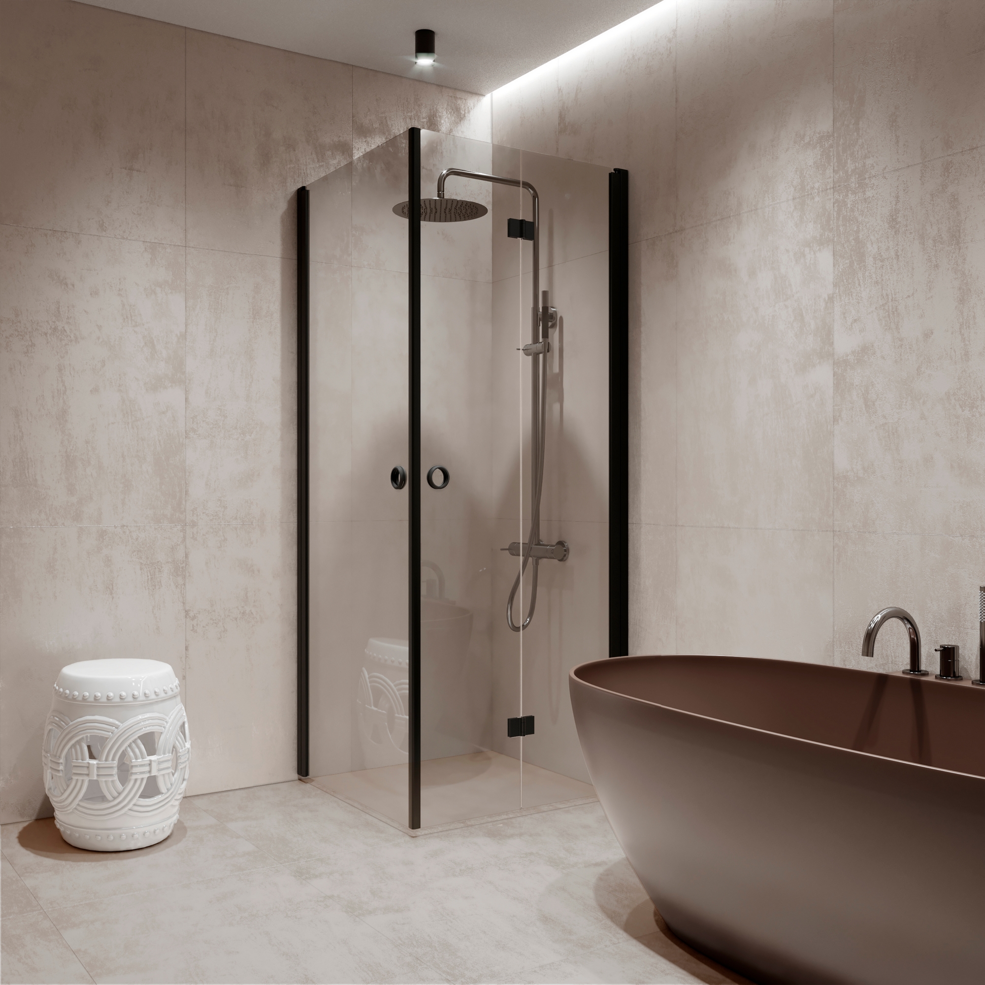 Duschhörn Hietakari Forma 373 Vändbar Dörr och Vikbar Dörr