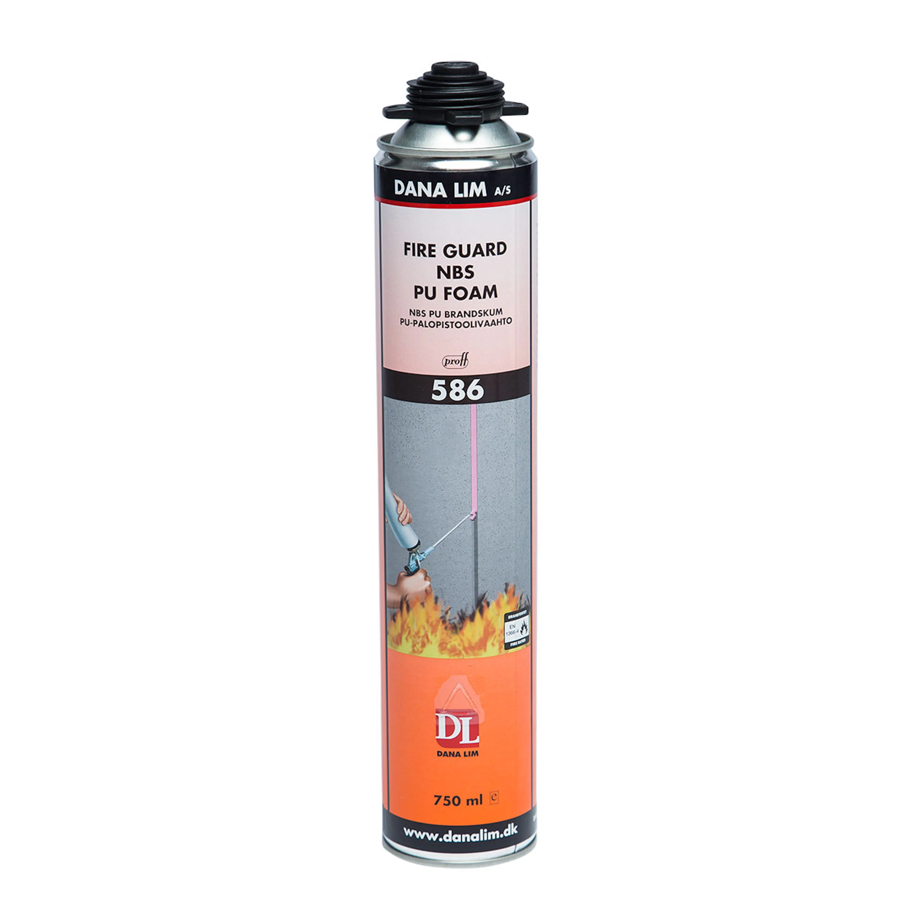 Brandfogskum Danalim Dana Nbs Pu 586 Fire Guard Prof 750 ml för Byggfog & Butyltätning