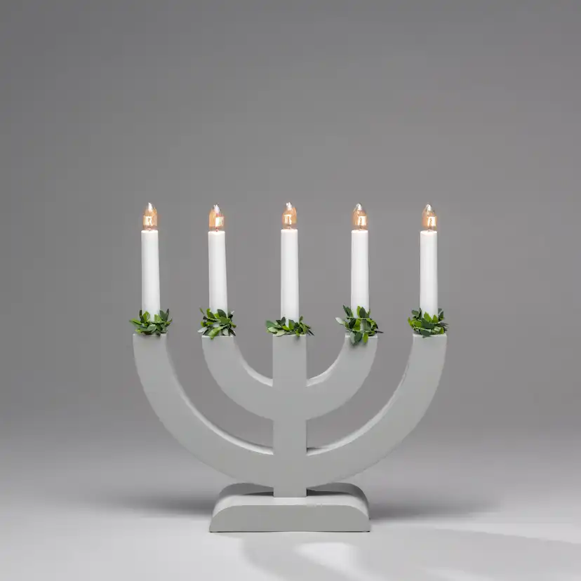 Adventsljusstake Gnosjö Konstsmide 5L Båge med Grönt