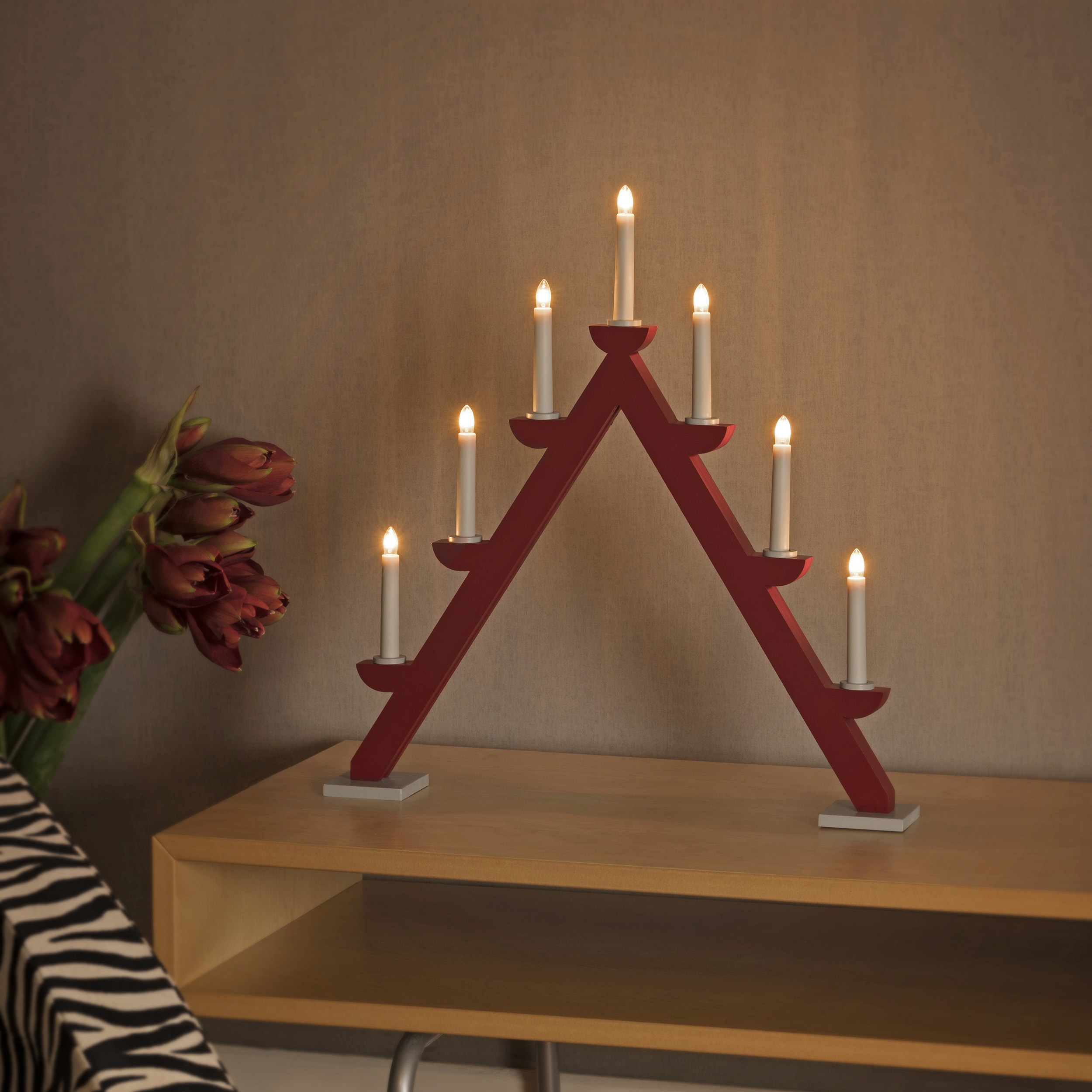 Adventsljusstake Gnosjö Konstsmide Trä 7L