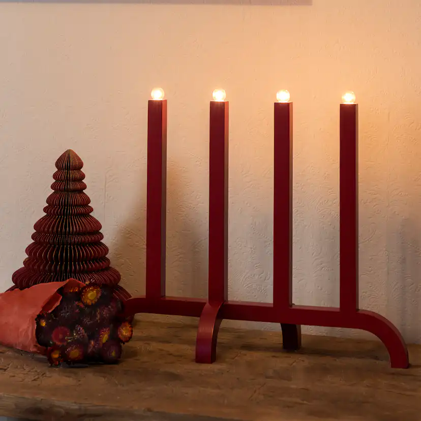 Adventsljusstake Gnosjö Konstsmide 4L Trä