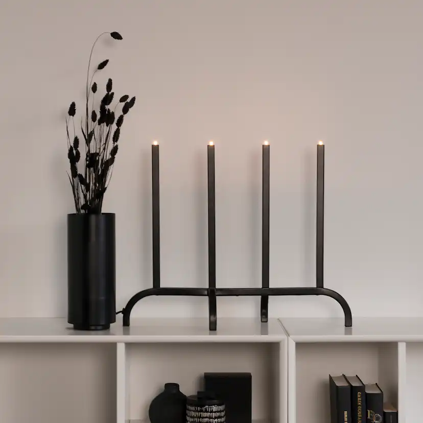 Adventsljusstake Gnosjö Konstsmide 4L Metall Svart