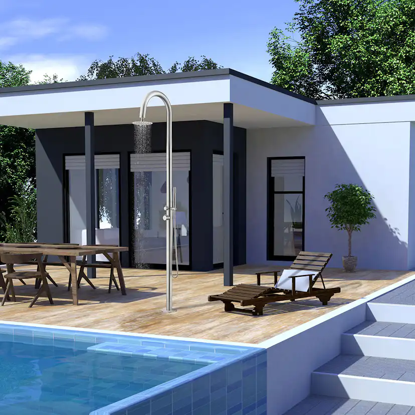 Utedusch Demerx Pure Classic Trädgårdsdusch med Takdusch & Duschhantag