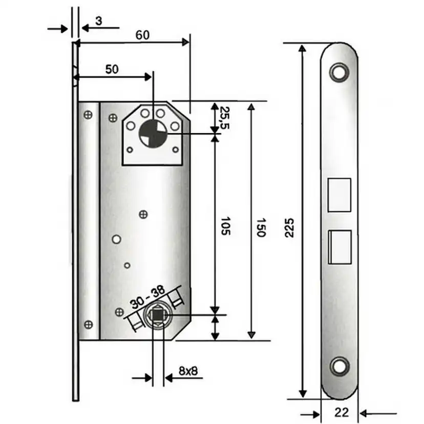 Låshus Millers 7565 Ytterdörr