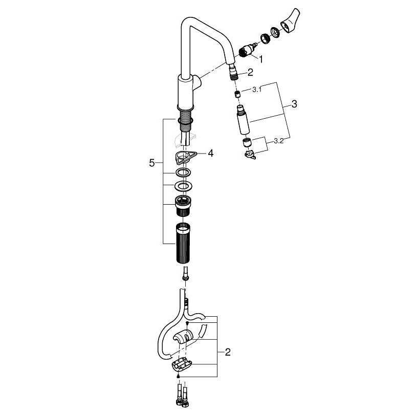 Köksblandare Grohe Start med Utdragbar Pip