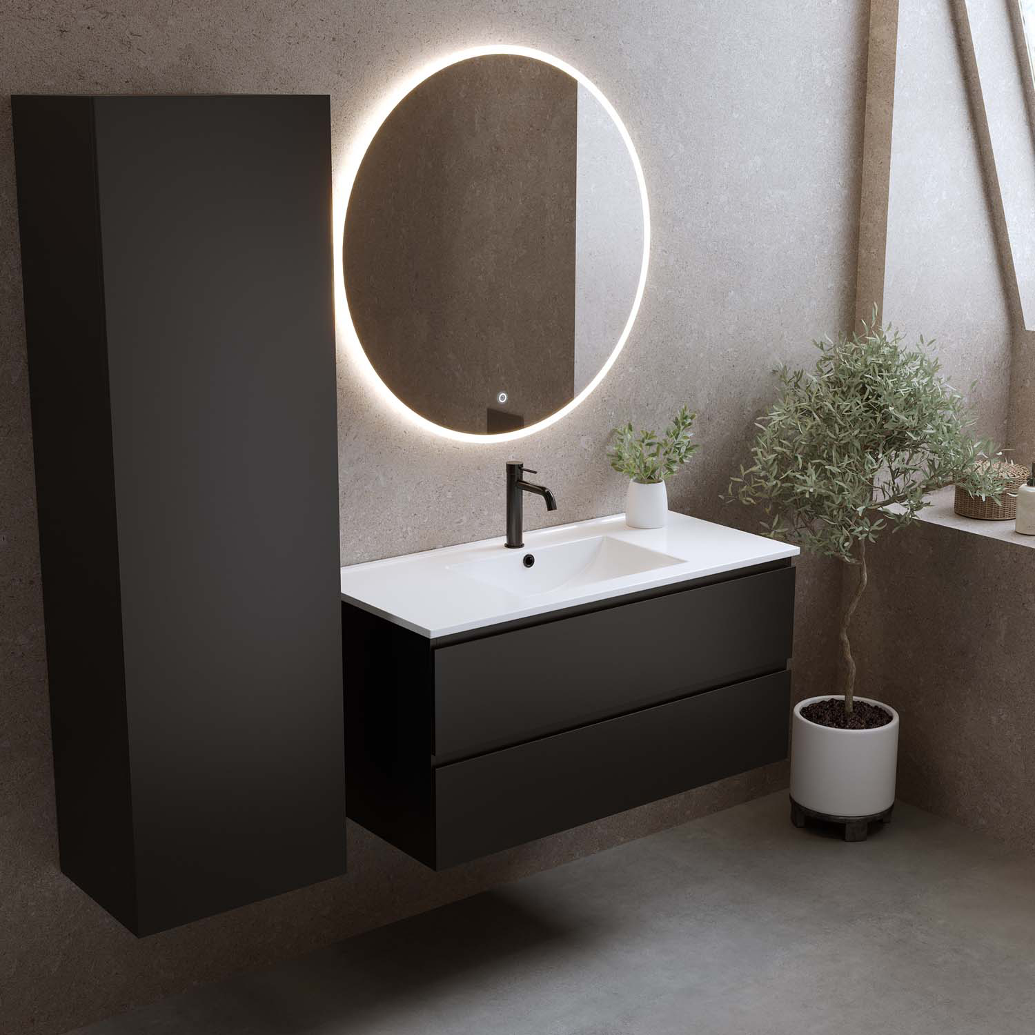 Tvättställsskåp Bathlife Eufori med Tvättställ