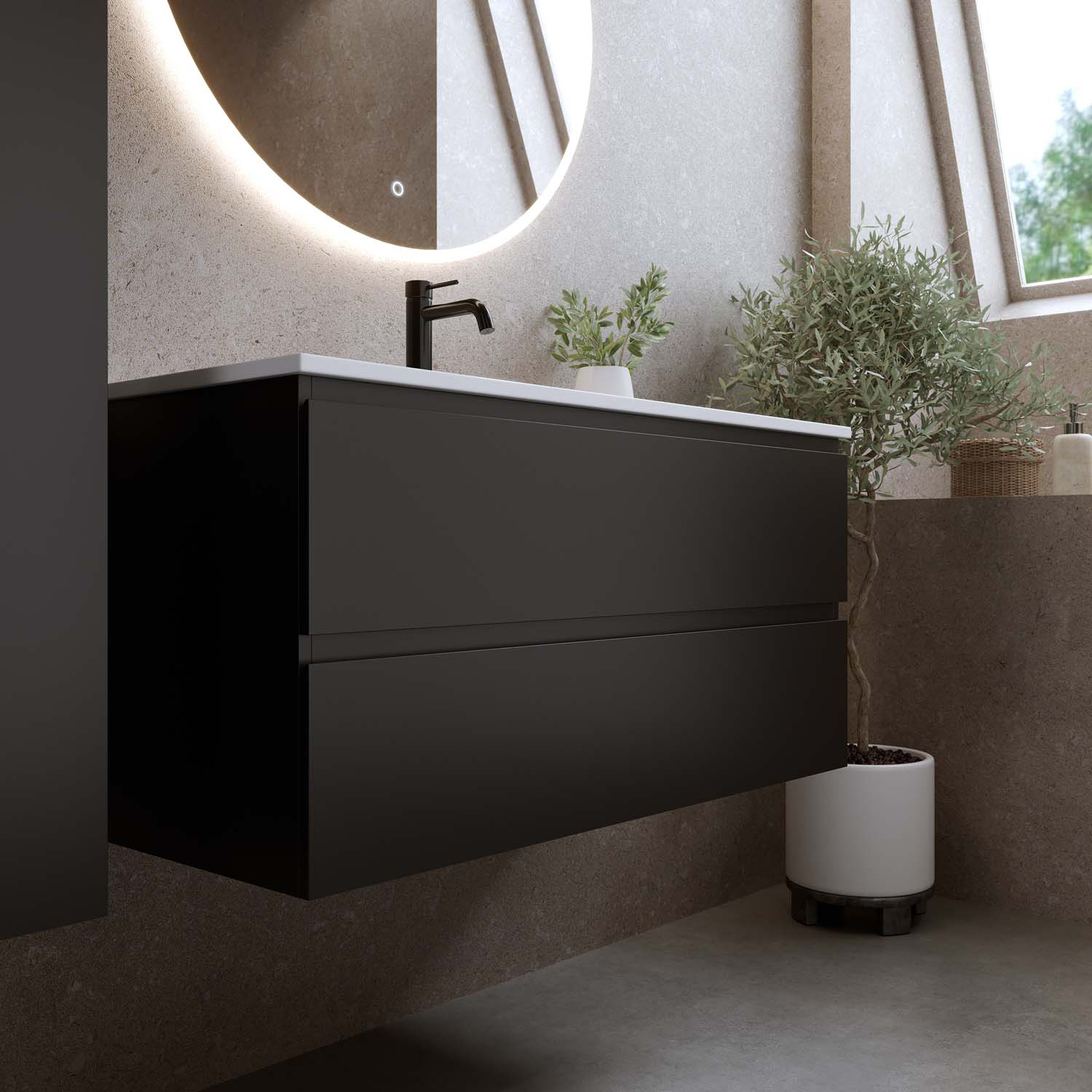 Tvättställsskåp Bathlife Eufori med Tvättställ