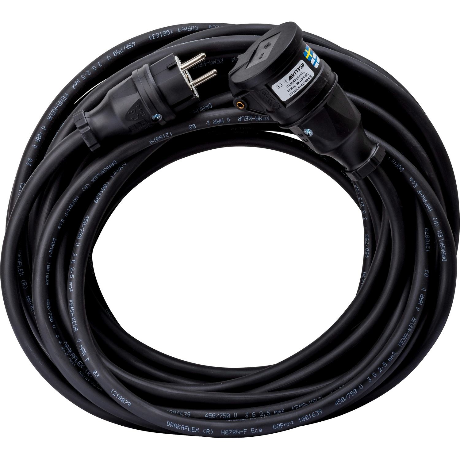 Skarvsladd Gelia Jordad med Självstängande Lock 230V Svart