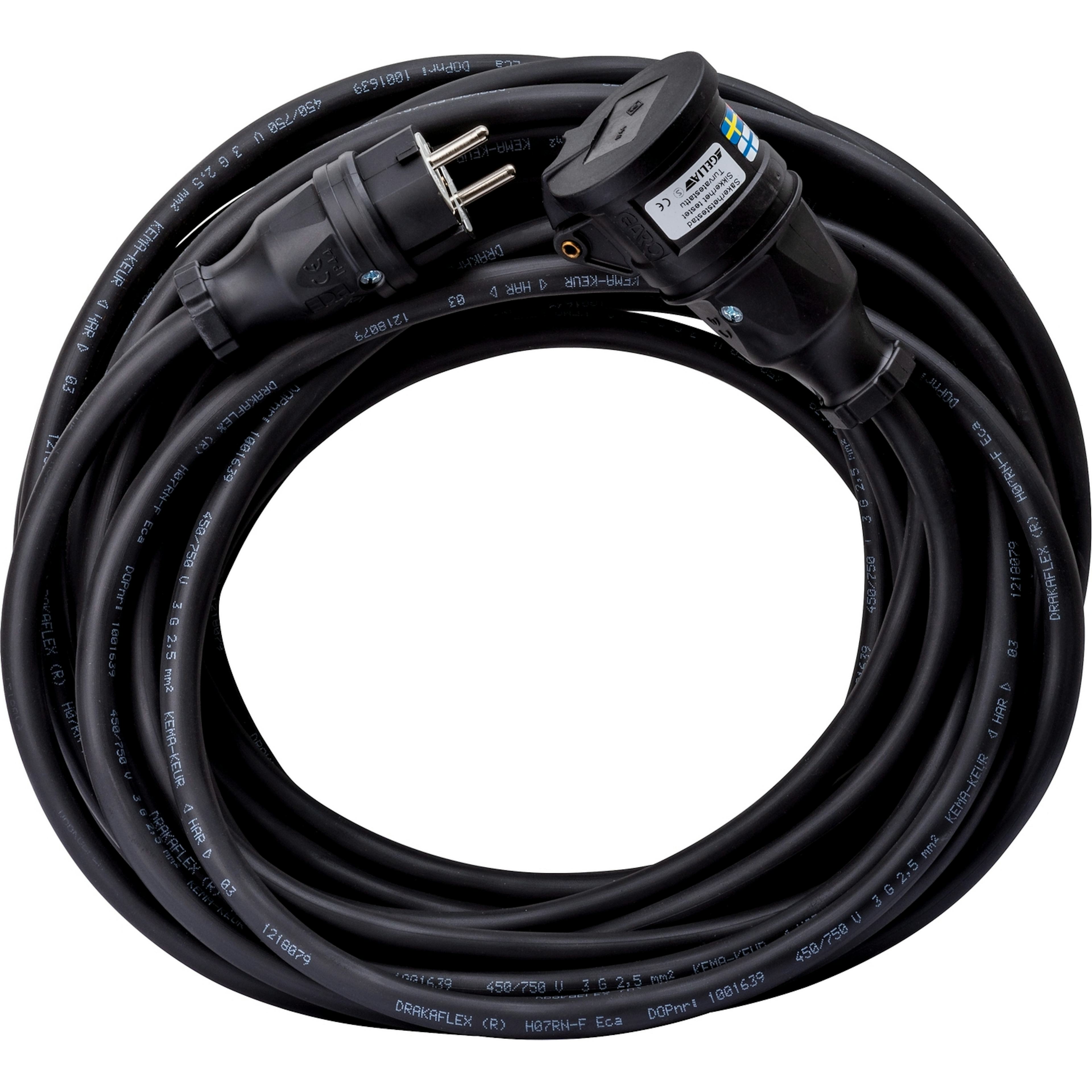 Skarvsladd Gelia Jordad med Självstängande Lock 230V Svart