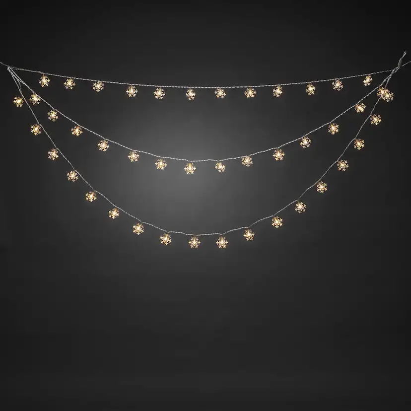Gardinslinga Gnosjö Konstsmide Snöflingor LED