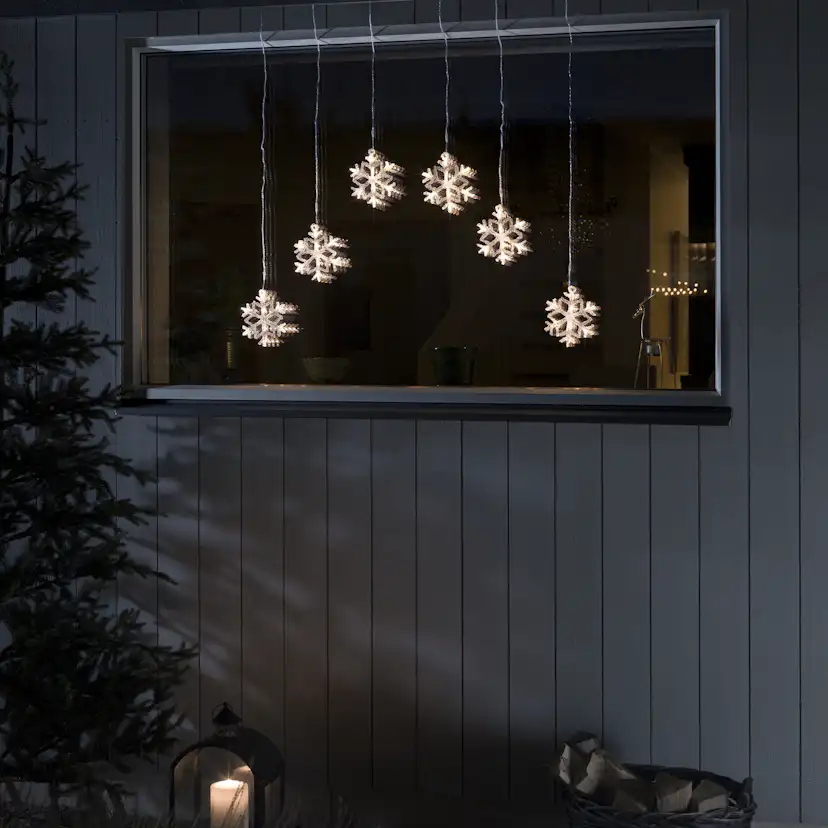 Gardinslinga Gnosjö Konstsmide 6 Snöflingor