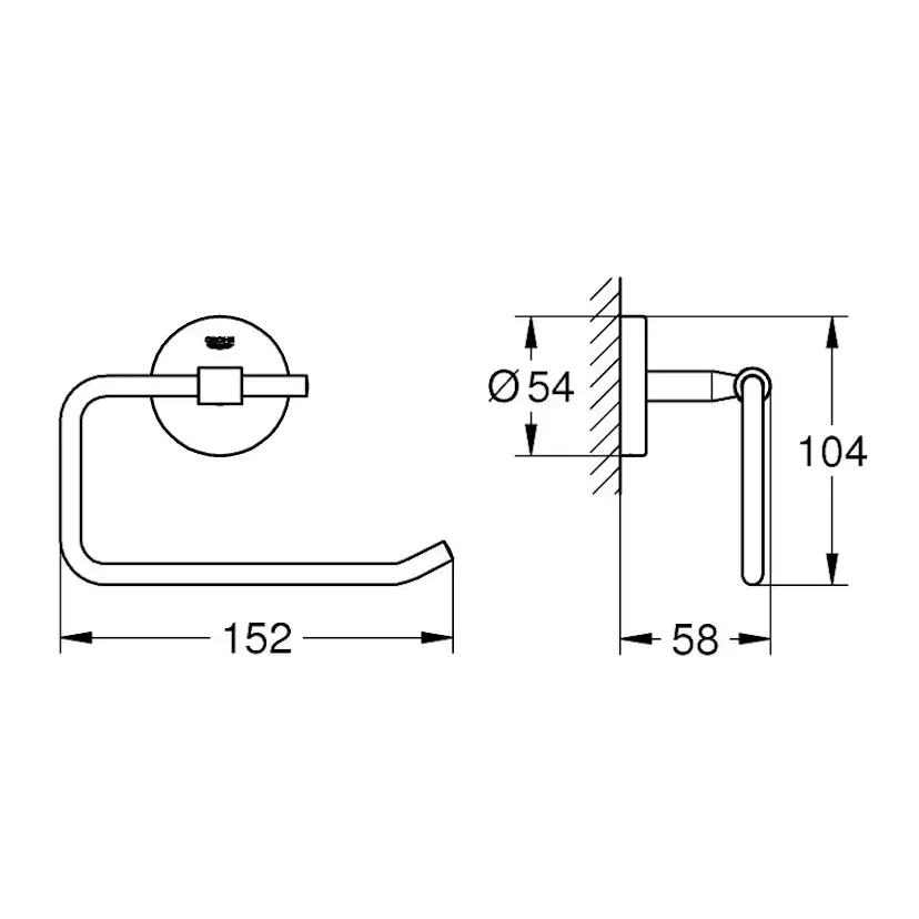 Toalettpappershållare Grohe BauCosmopolitan 40457