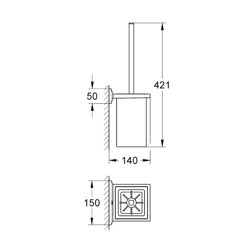 Toalettborste Grohe Allure Brilliant 40500 med Hållare