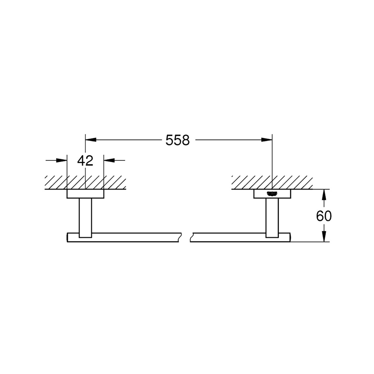 Handduksstång Grohe Essentials Cube 620 mm