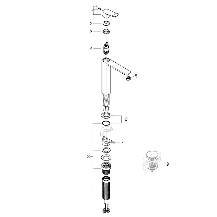 Tvättställsblandare Grohe Dice XL Fristående