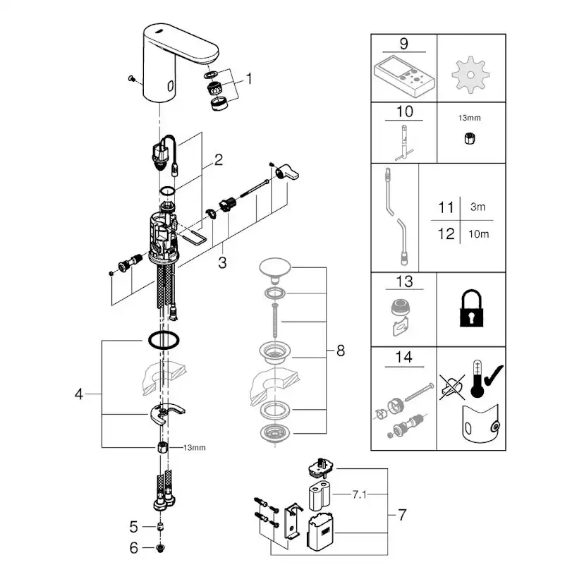 Tvättställsblandare Grohe Get E Sensor 6V