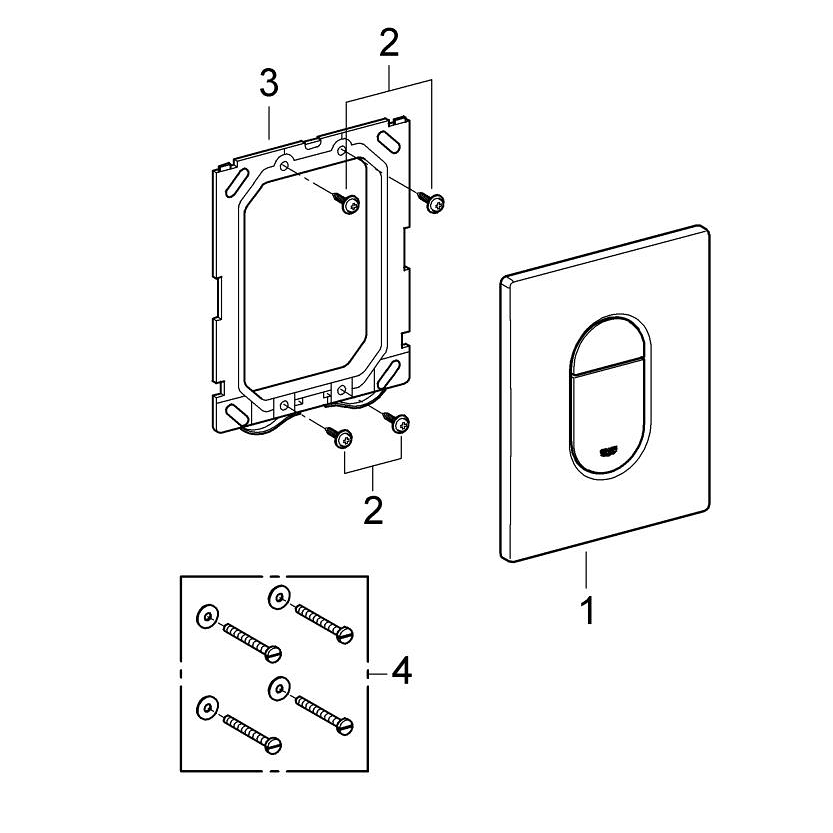 Vägghängd Toalettstol Grohe Solido Euro 5-i-1 Komplett
