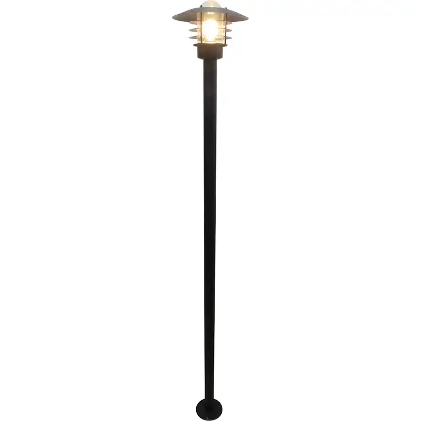Stolparmatur Gelia 2 m Hållö Svart E27 Max 60W IP44 med Markfäste