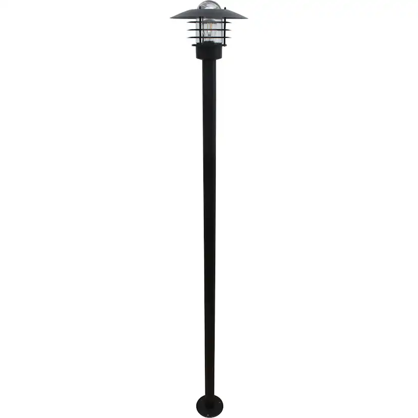 Stolparmatur Gelia 2 m Hållö Svart E27 Max 60W IP44 med Markfäste
