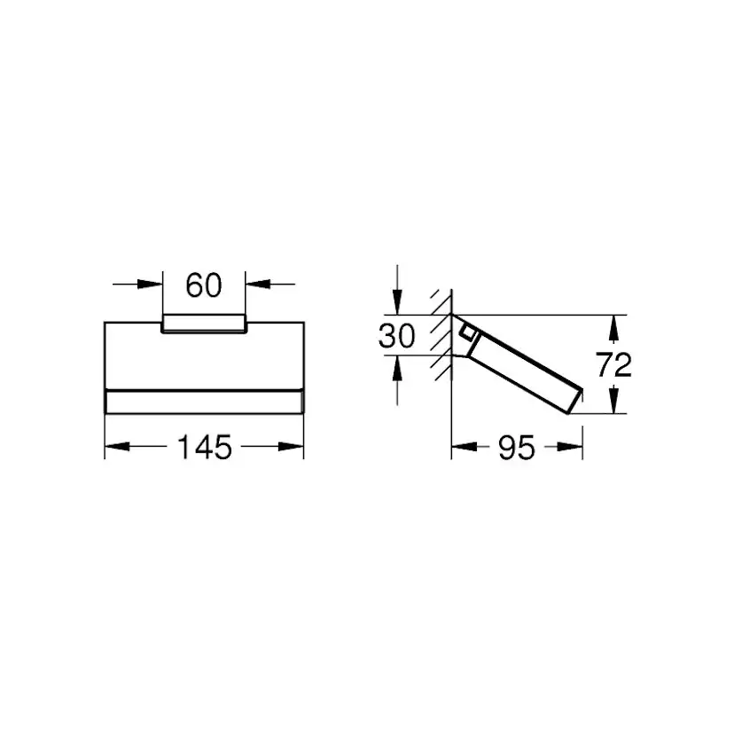 Toalettpappershållare Grohe Selection Cube 40781 med Lock