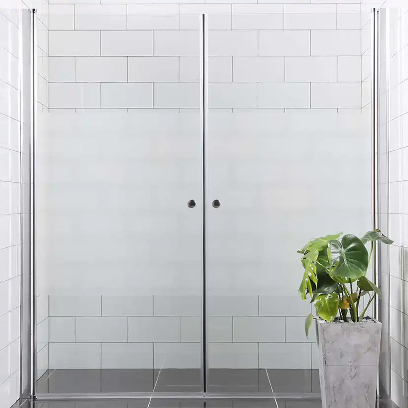 Duschdörr Bathlife Mångsidig Rak Dörr + Rak Dörr Mellan Vägg Delvis Frostat Glas