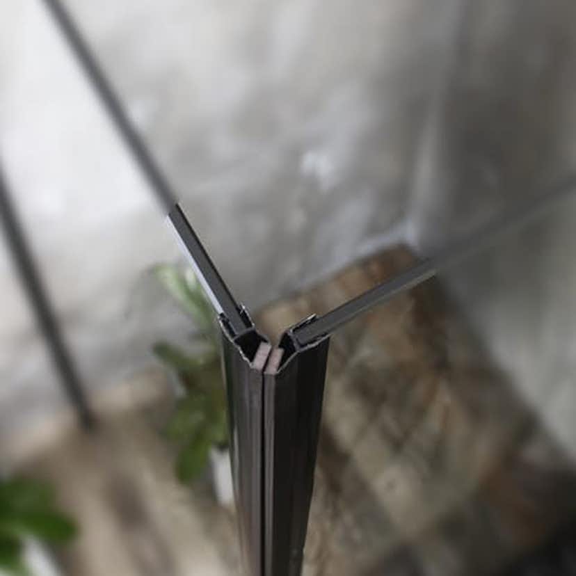 Duschhörn Bathlife Mångsidig Rak Vägg Klarglas + Rak Dörr Svart