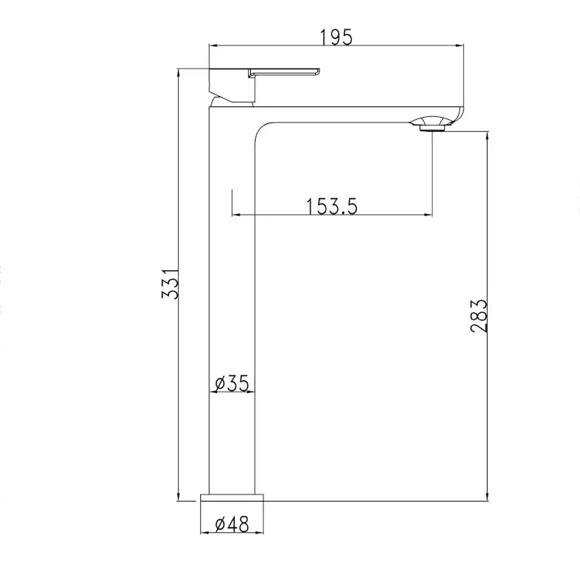 Tvättställsblandare Bathlife Skimra Hög