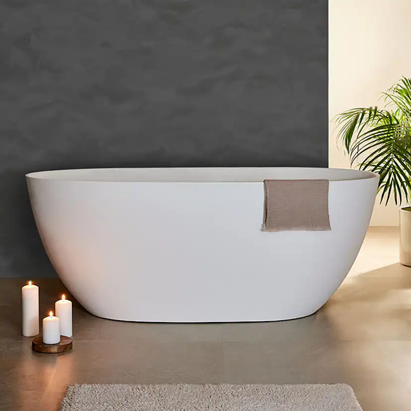 Badkar Bathlife Vila Gjutmarmor 1600 Vit