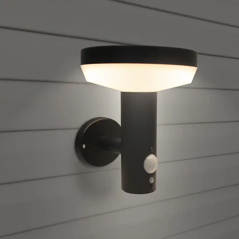 Solcellsarmatur Gelia Hojskär Vägg Sensor Svart 3,7V 2200 Mah