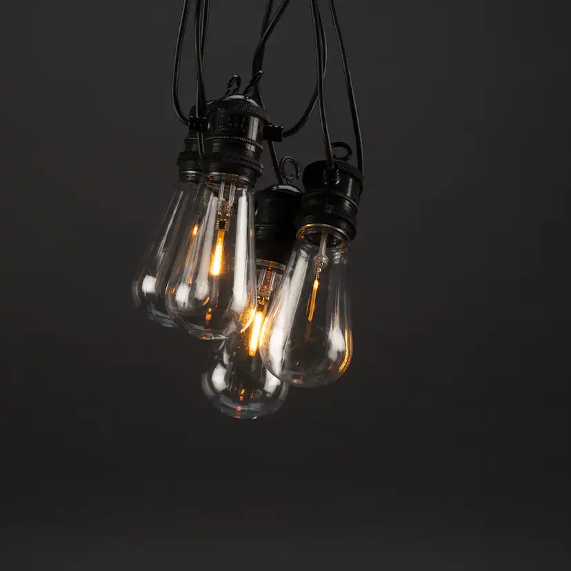 Ljusslinga Gnosjö Konstsmide E27 10 LED Svart/Klar