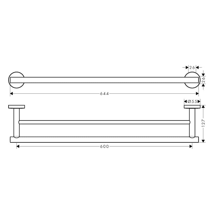 Handduksstång Hansgrohe Logis Dubbel