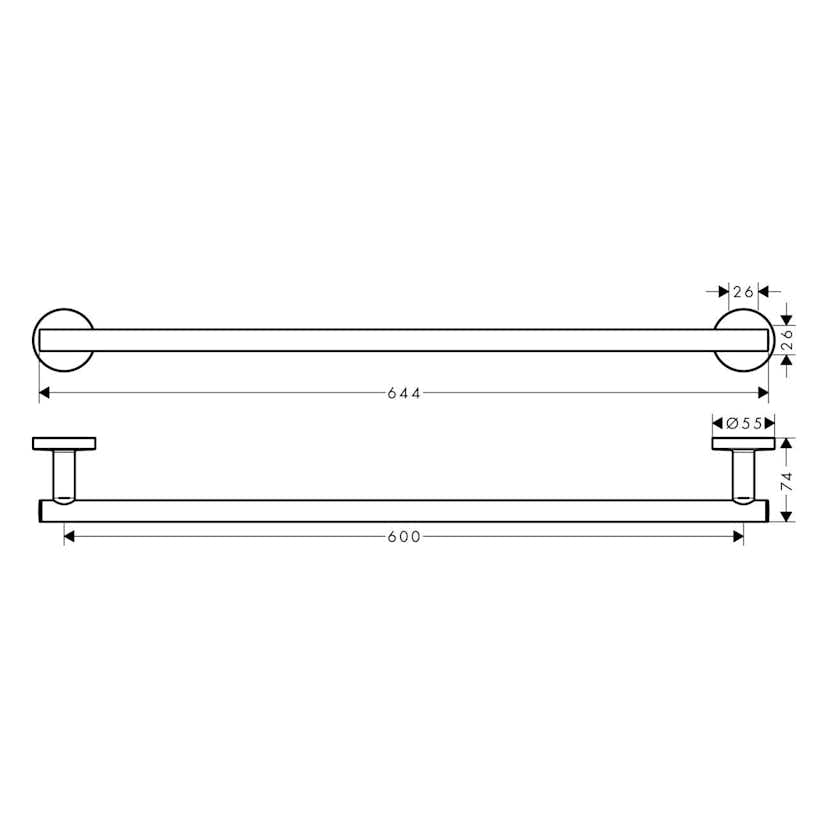 Handduksstång Hansgrohe Logis Enkel