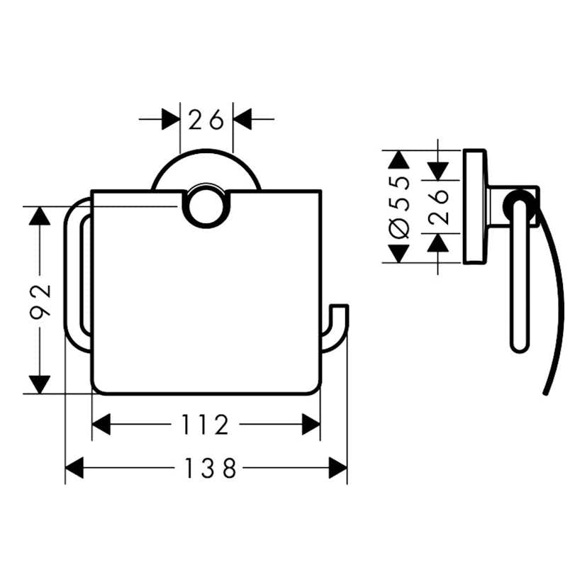 Toalettpappershållare Hansgrohe Logis Krom 138