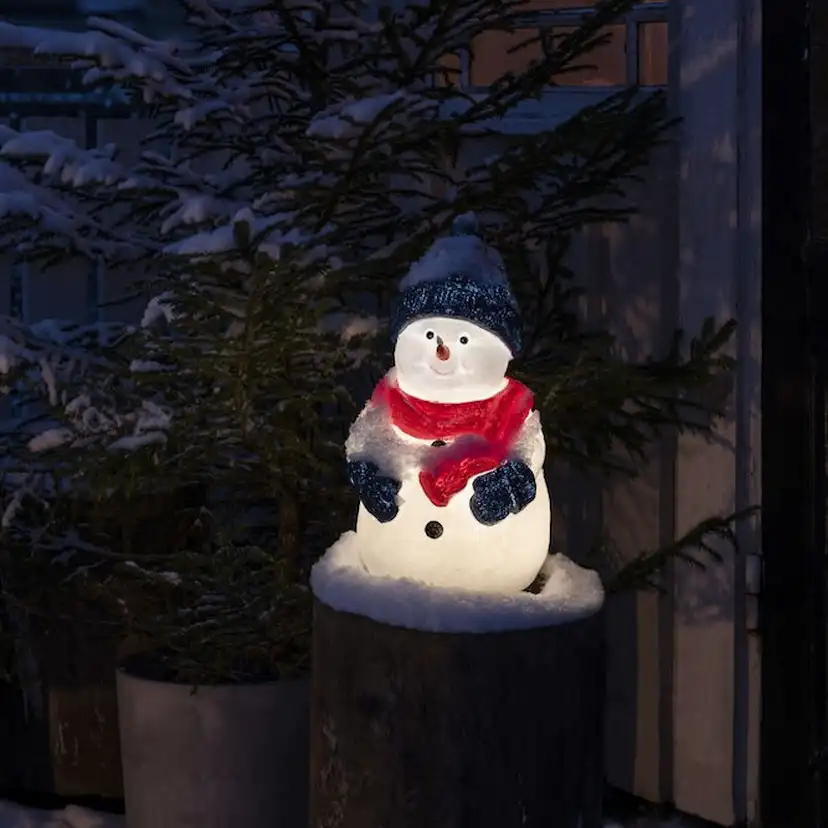 Dekorationsfigur Gnosjö Konstsmide Snögubbe LED