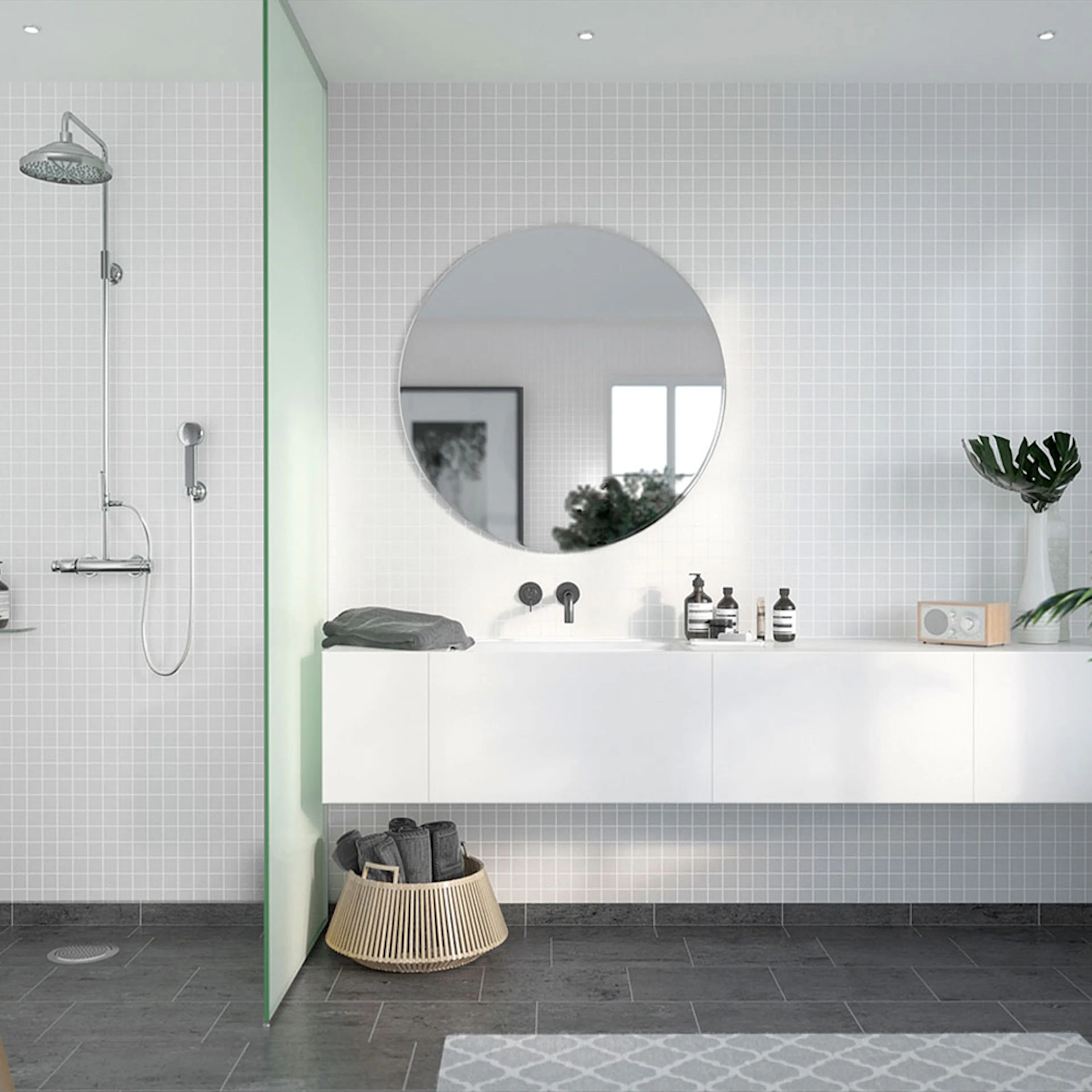 Våtrumsskiva Fibo Rhodos White 1091-M0303 S