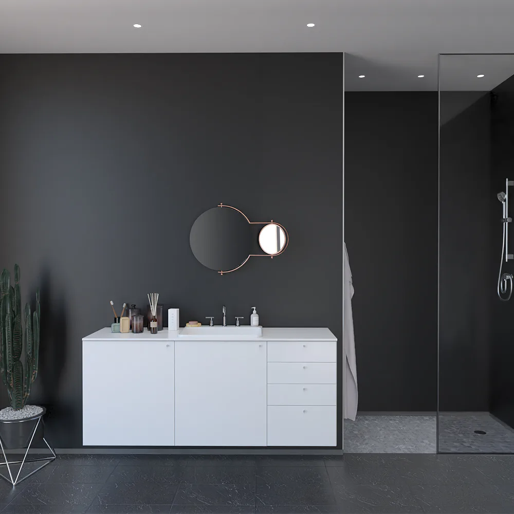 Våtrumsskiva Fibo Black 2024-L00 S