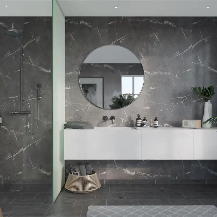 Våtrumsskiva Fibo Black Marble 2272-M00 S