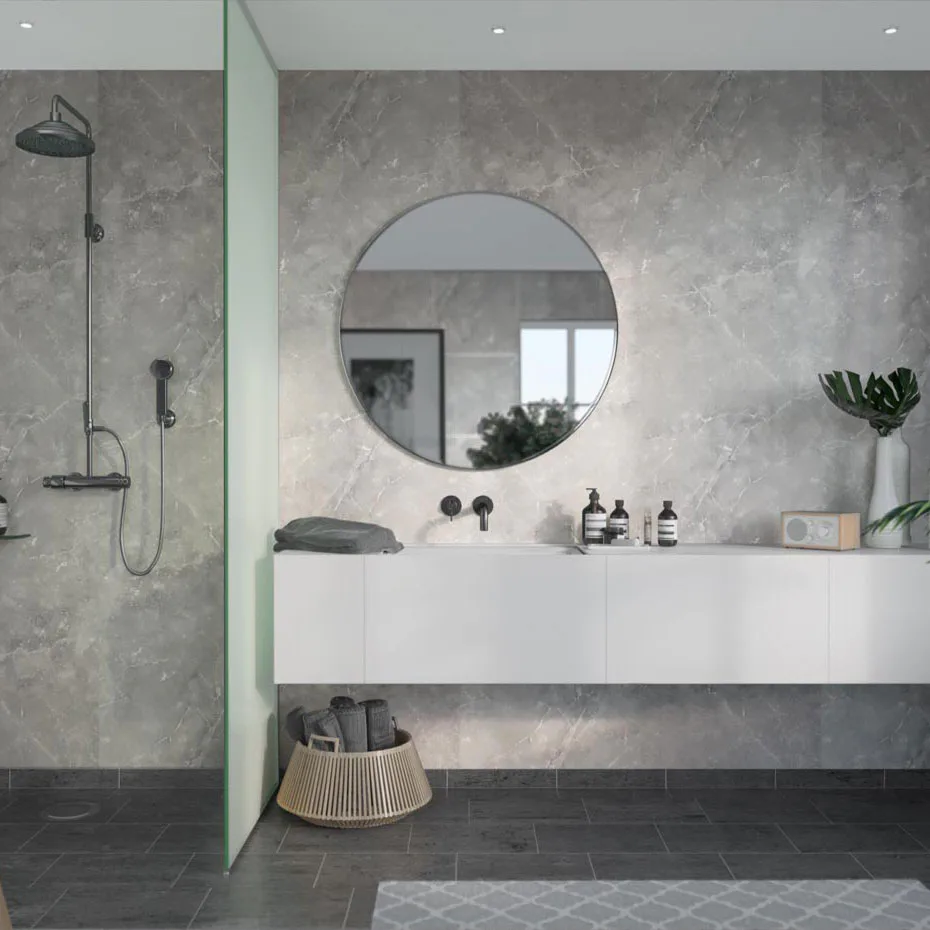 Våtrumsskiva Fibo Silver Grey Marble 2279-M00S