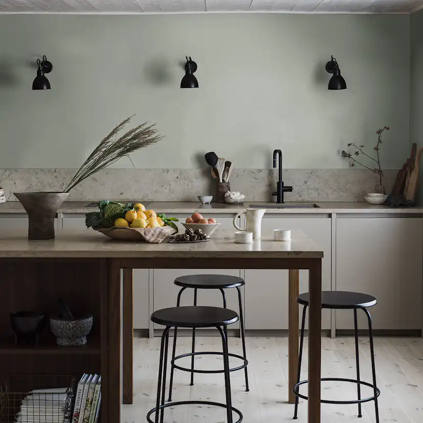 Tapet Boråstapeter Linen Soft Jade EasyUp, Enfärgad Grön