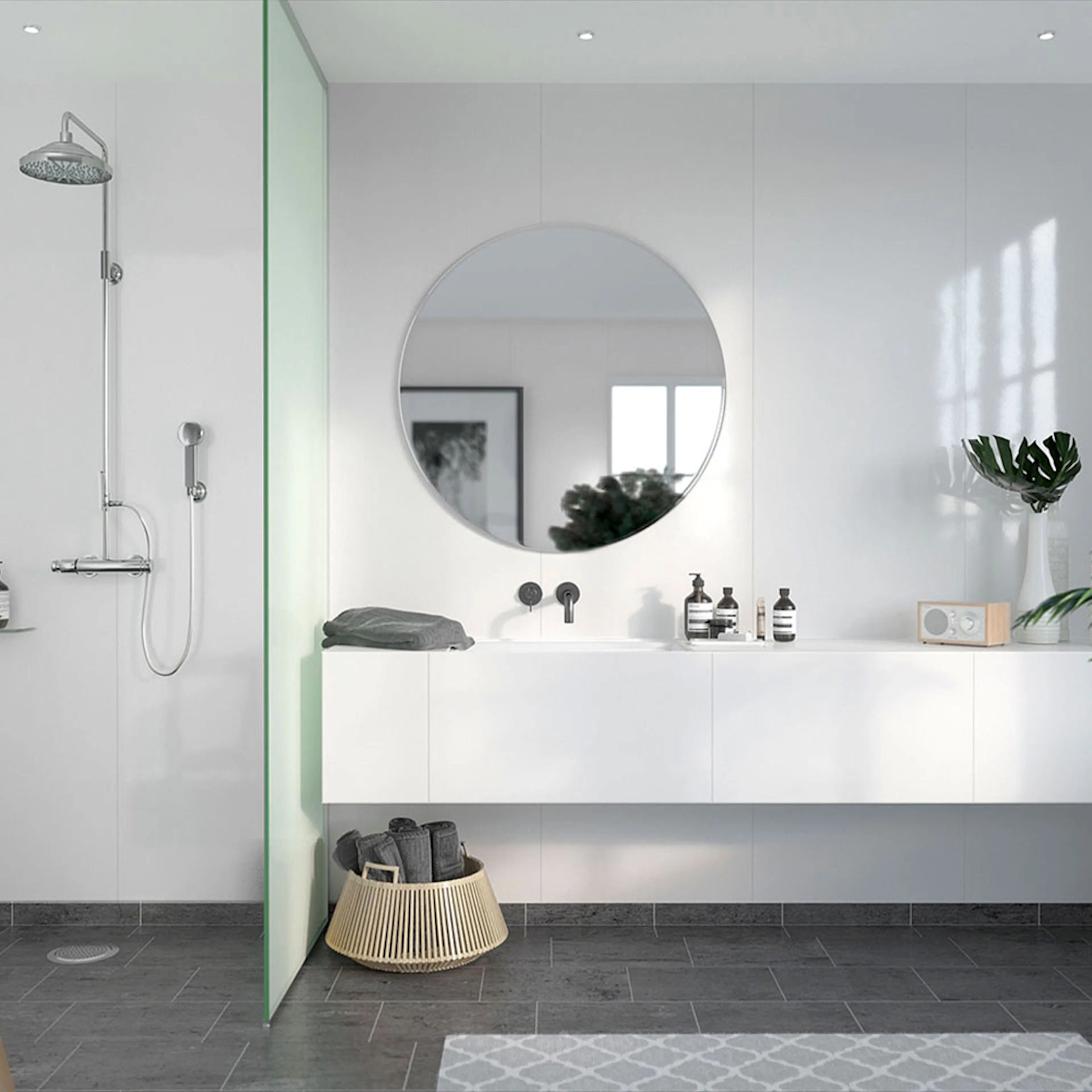 Våtrumsskiva Fibo Athen White 5091-M10 HG