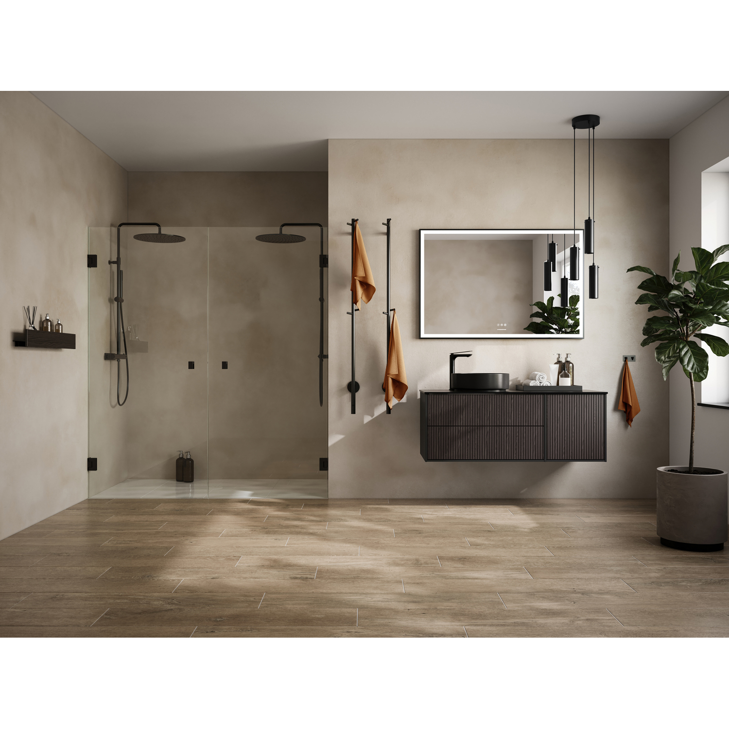 Spegel Svedbergs Ista Rektangulär Ram med LED Belysning