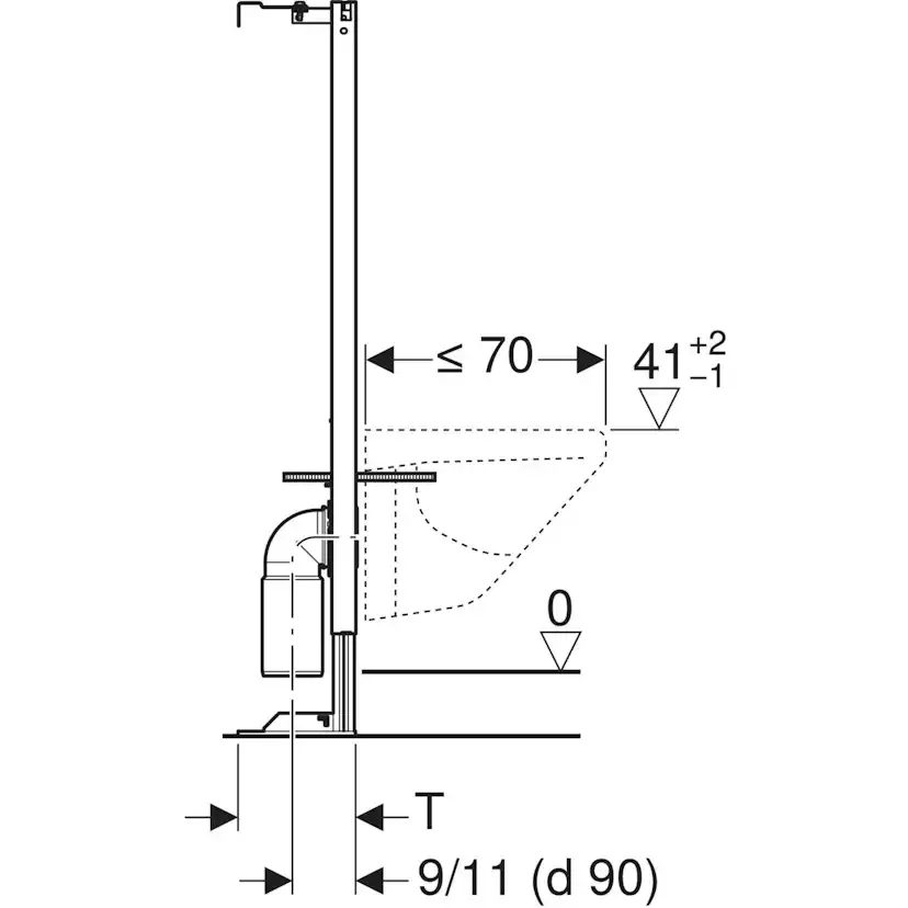 WC-Fixtur Geberit Duofix 112 för Vägghängd WC med Synlig Cistern