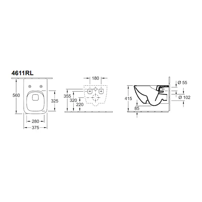 Vägghängd Toalettstol Villeroy & Boch Venticello