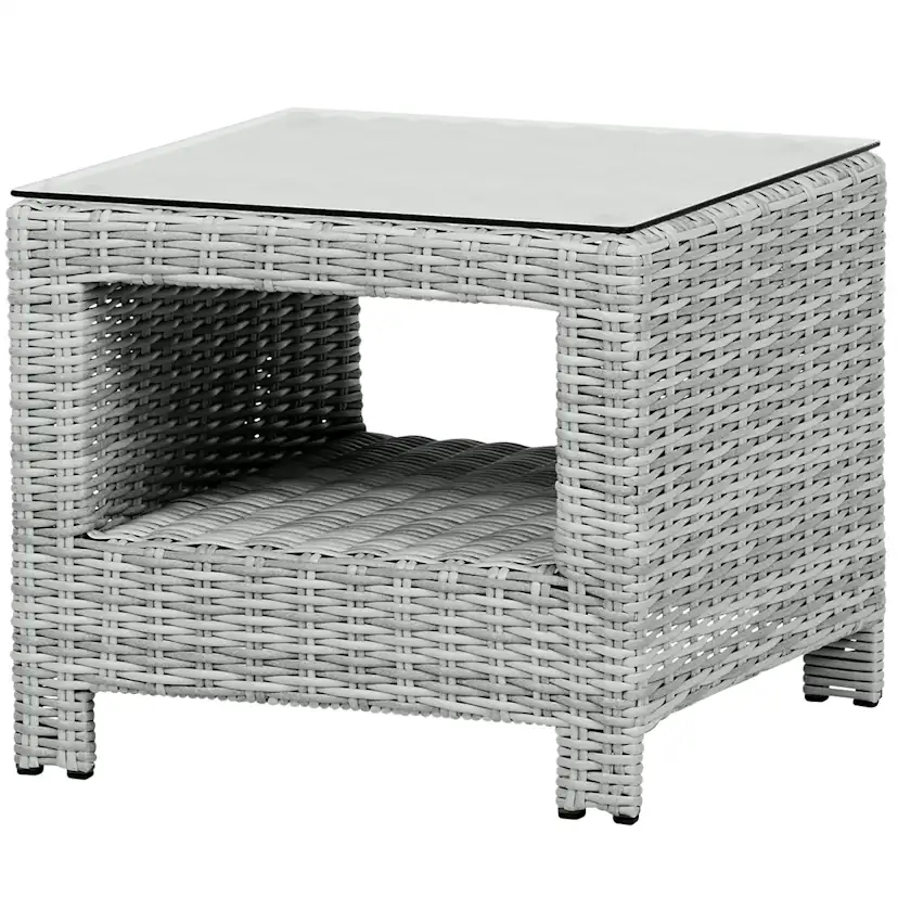 Sidobord VILA Vinga Utomhusbord i Rotting med Glasbordsskiva