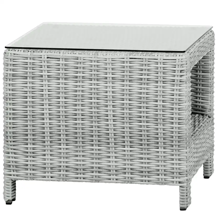 Sidobord VILA Vinga Utomhusbord i Rotting med Glasbordsskiva