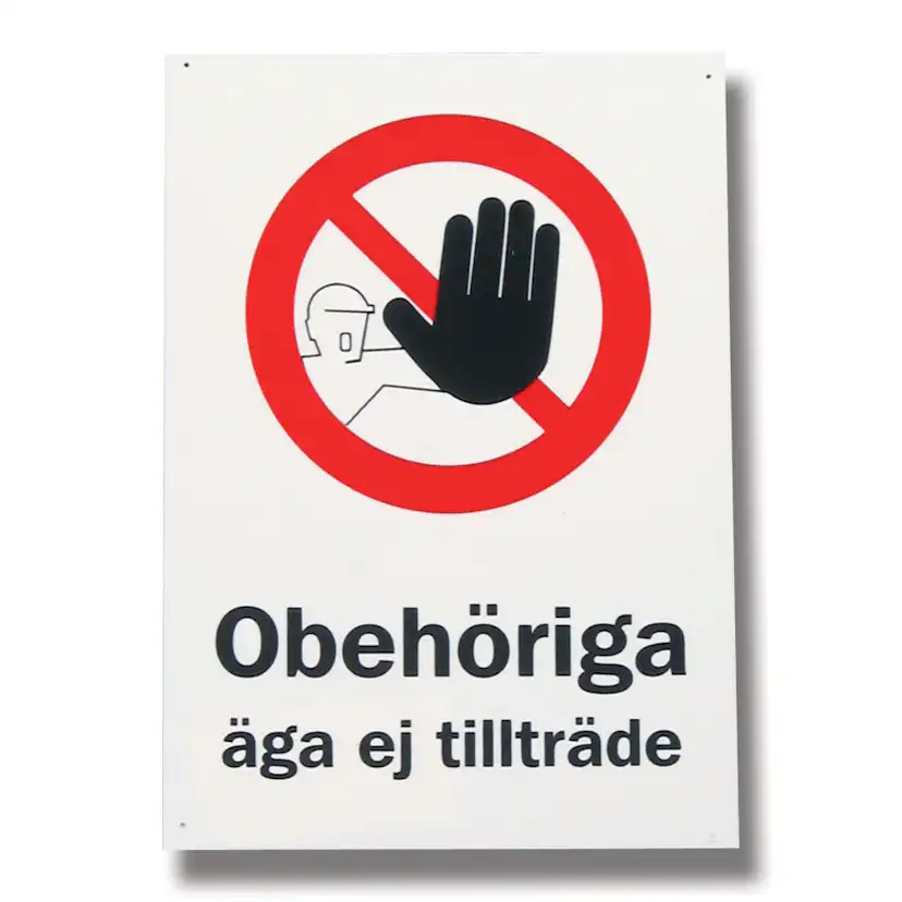 Skylt Willab Obehöriga Äga Ej Tillträde