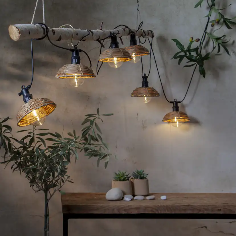 Ljusslinga Star Trading Cesta LightLV 6L Utebelysning Svart/Brun 3,5m